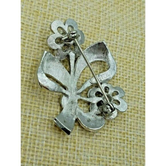 Vintage Brooch Sphinx Marcasite Flower Bouquet - Picture 6 of 9